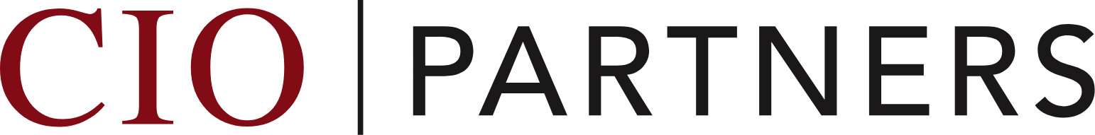 CIO PARTNERS logo with CIO in large red serif letters and PARTNERS in black sans-serif letters, separated by a thin vertical gray line.