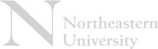 Large, light gray N on the left with Northeastern University written in smaller, gray text stacked on the right. Simple and minimalistic logo design.