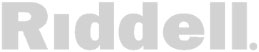 The image shows the word Riddell in large, light gray, bold letters on a white background.